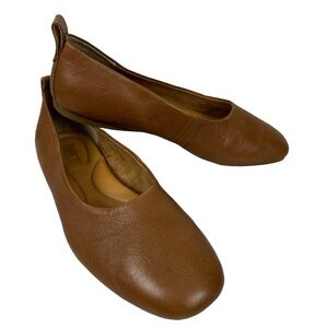Born Becca Leather Ballet Flats Slip On Shoes Caramel Brown 7.5